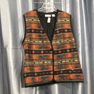 NEW Liz Claiborne Southwestern Print Vest